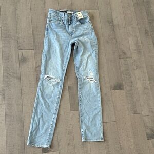 Levi's Sky Blue Distressed Skinny Jeans
